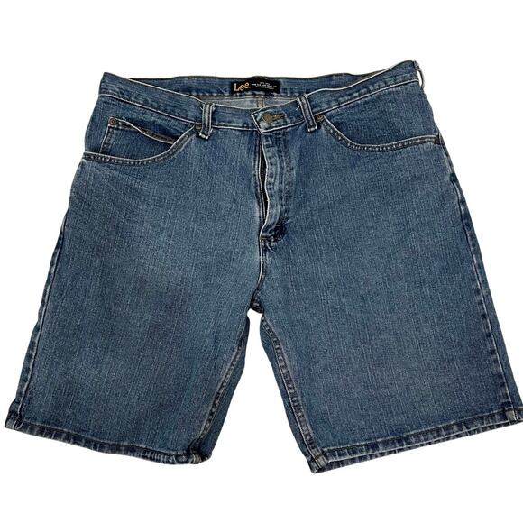 Vintage LEE Men’s 36 Flat Front Relaxed Fit Denim Jean Shorts - Picture 1 of 6